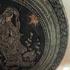 Engraved Metal Decorative Wall Plate, Figural Scene, Floral Border Silver — photo 8