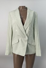 Brooks Brothers Womens Tweed Jacket Pale Green Size 2 Melange Double Breasted