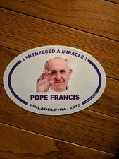 Pope Francis 2015 Philadelphia sticker decal deadstock vintage vatican tour rare