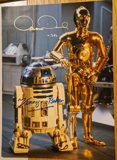 ANTHONY DANIELS AND KENNY BAKER. ORIGINAL AUTOGRAPH. STAR WARS