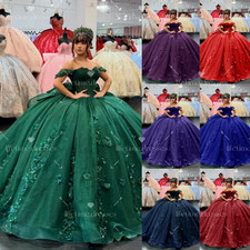 Newest Quinceanera Dresses Sweet 15 16 Glitter XV Floral Girl Party Ball Gowns