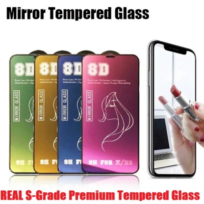 Mirror Tempered Glass Full Cover Screen Protector For iPhone 11 12 13 14 Pro Max