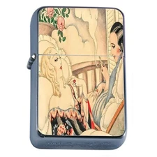 Oil Lighter Vintage Cigarette Smoking Art Deco Women