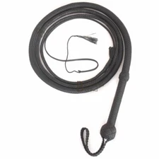 Indiana Jones Bull Whip 06 Foot 12 Strands Black Nylon Para-cord Bullwhip 