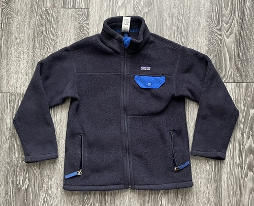 Patagonia Synchilla Fleece Full Zip Jacket Navy Boys Size 8