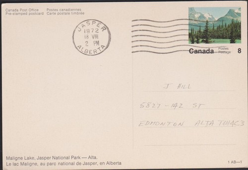 Canada- Jasper National Park, Alta. prestamped, JASPER - Bild 2 von 2