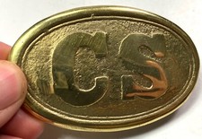 CIVIL WAR CS CSA CONFEDERATE ENLISTED FIELD BELT OVAL LEAD FILLED BUCKLE