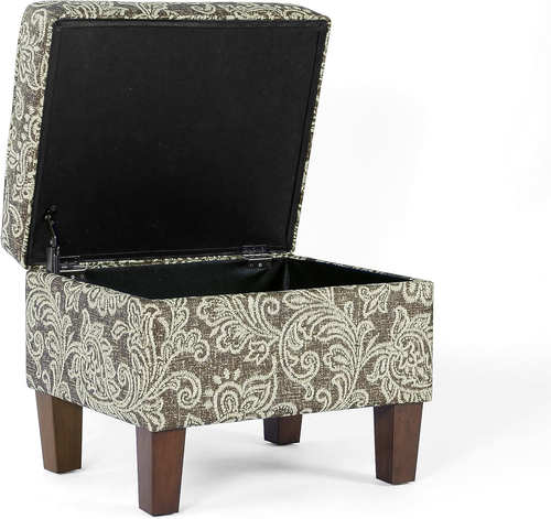 Home Decor |K7646-A880| Upholstered Modern Rectangular Storage Ottoman | Hinged - Picture 6 of 10