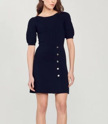 Sandro Puff Sleeve Knit Dress High Waist Side Slit Mini Dress for Women | eBay Sandro Puff Sleeve Knit Dress High Waist Side Slit Mini Dress for Women | eBay