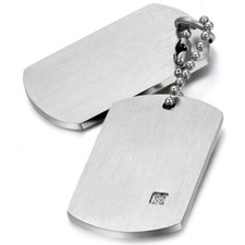 Stainless Steel Military Army Dog Tags Men Pendant Necklace with Free Engraving