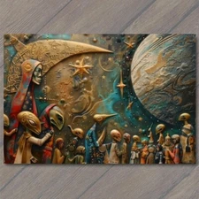 Art Print Alien God Civilization Religious Deity Ceremony Sacred Ritual Spaceshi