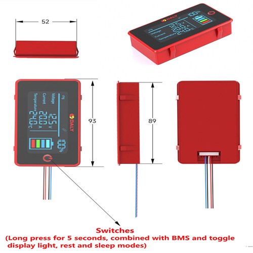 Daly BMS 3" Touch Screen LCD Power Level Display Monitor/UART Kabel Zubehör -EIT - Picture 4 of 10