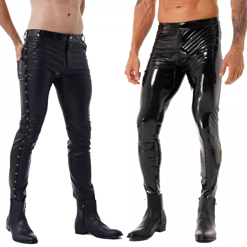Wet leather shop pants