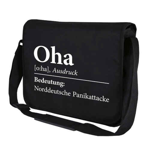 Oha Norddeutsche Panikattacke Moin Nordsee Sprüche Umhängetasche Messenger Bag - Bild 1 von 3