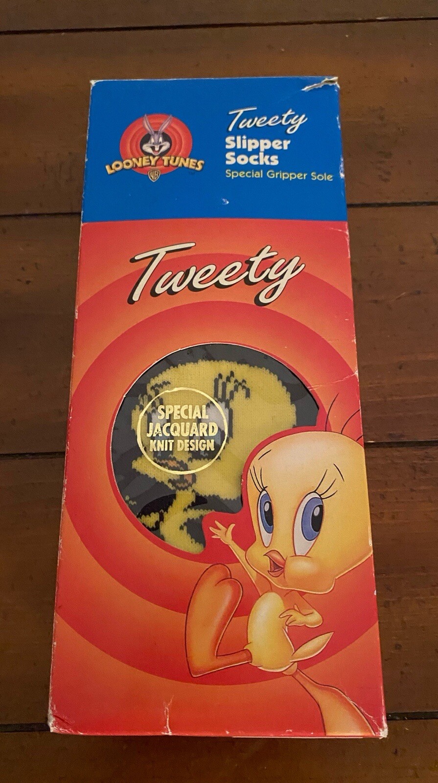 SAOLA 1997 Looney Tunes TWEETY BIRD Pantofole taglia adulto suola con pinza speciale nuova con scatola