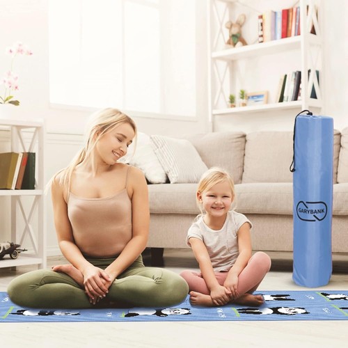 Buntes Kinder Yogamatten-Set - süßes Pandamuster, rutschfest 60x24, passt jungen Yogis - Bild 6 von 9