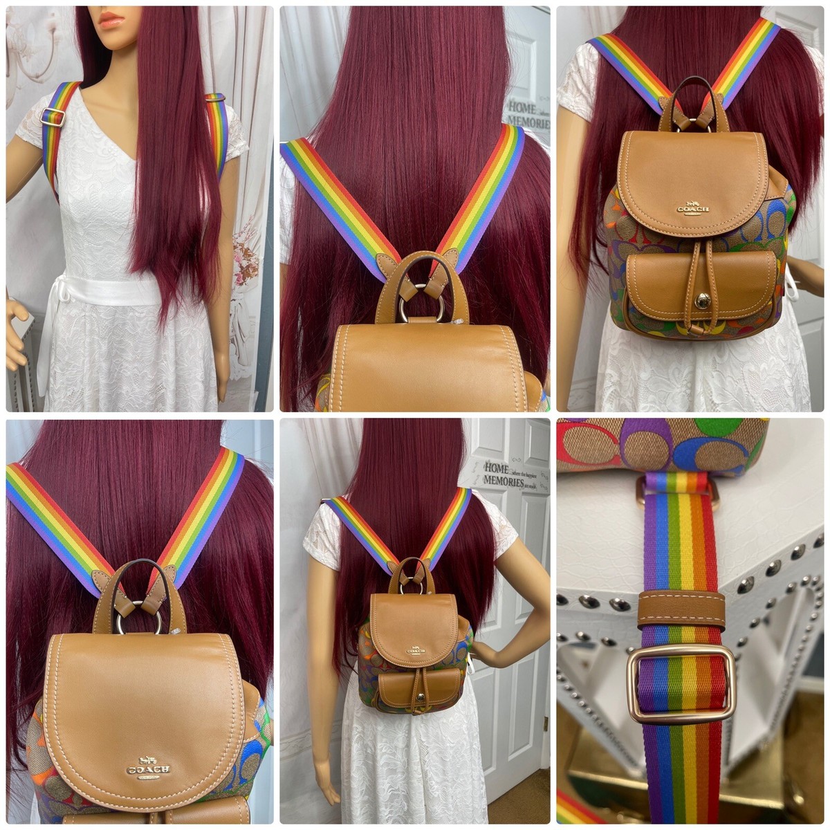 Coach Pennie Small Backpack 22 Multicolor Rainbow Signature Leather C4097 ?? my rainbow dream!! ? | what main image 2