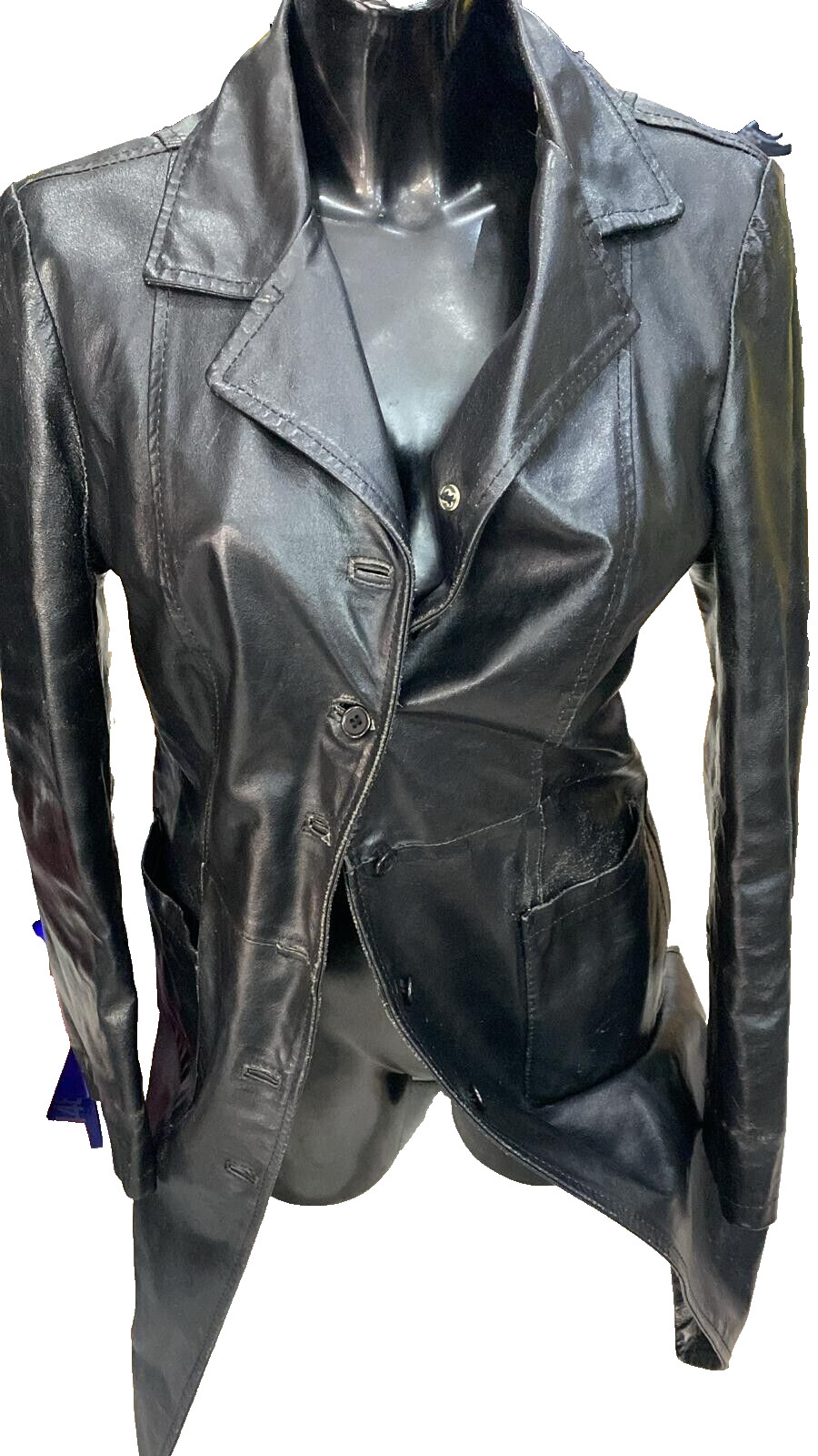 SASCH Genuine Leather Jacket Used Women Black Size L XYE364L