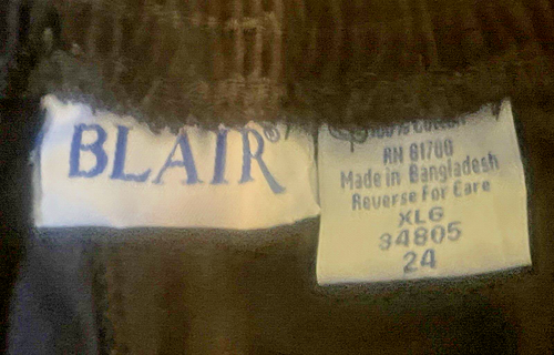 Blair Pull-On Gummibund 100% Baumwolle Cordhose schwarz Damengröße 24 XLG - Bild 5 von 8