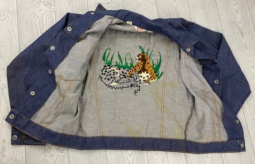 Vintage 1960s LEVI's denim trucker jacket Kids youth size 18 sewn white label - Picture 10 of 12