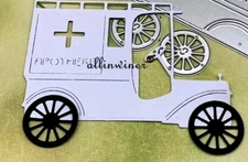 Ambulance Red Cross Vintage Retro Medical Standard Metal Dies  4.25" x 3.5"