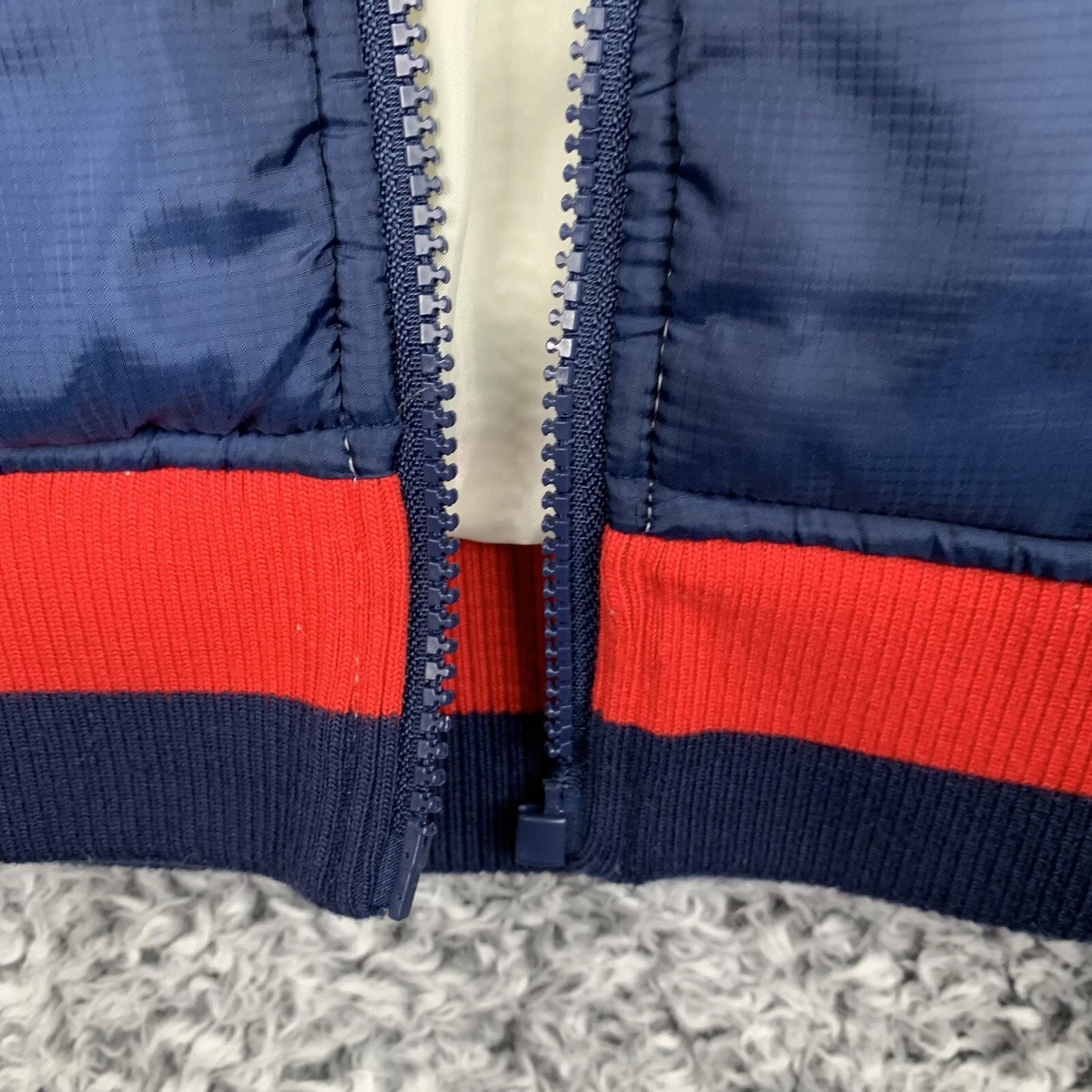 Champion vest hoodie puffer women s size XS Off White Blue Red