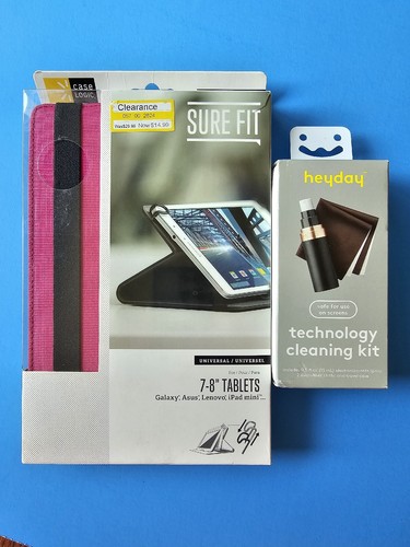 Case Logic Sure Fit Universal Tablet Case for 7-8" Tablets Bundle - PINK & BLACK - Picture 3 of 3