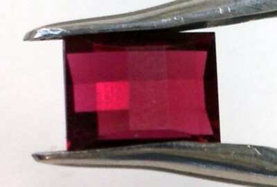 MAN MADE RUBY 9 x 7 MM BAGUETTE CUT ROLL TOP AAA