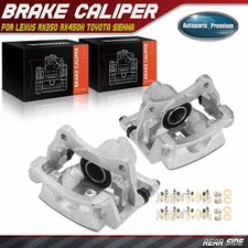 Pair Rear Brake Calipers with Bracket for Toyota Sienna 11-12 Lexus RX350 RX450h