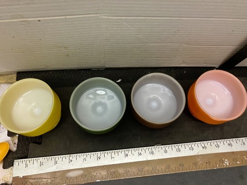Vintage Ice Cream bowls footed dessert dishes 4 heatproof free shipping - Picture 2 of 6