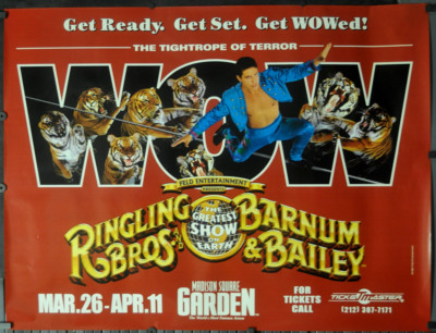 RINGLING BROS & BARNUM & BAILEY ZIRKUS 1999 ORIGINAL 46X60 U-BAHN ZIRKUSPLAKAT