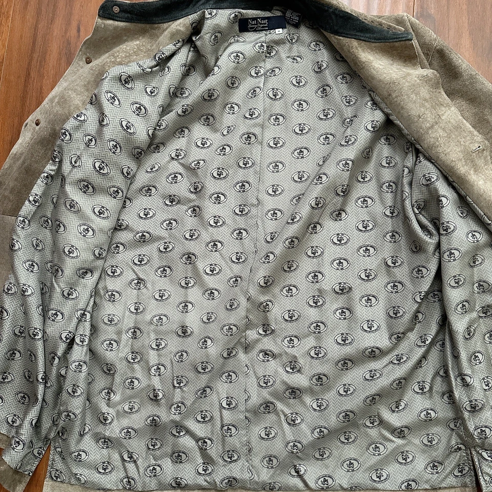 Куртка мужская Nat Nast натуральная кожа размер M замшевые карманы светло-коричневая - Изображение 4 из 4