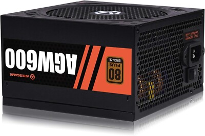 Power Supply 600W 80+ Bronze Certified PSU (ARESGAME, AGW600) AGW 600watt