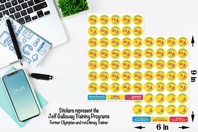 RunDisney Marathon Weekend 10K 18-Week Galloway Training Sticker Sheets Planners