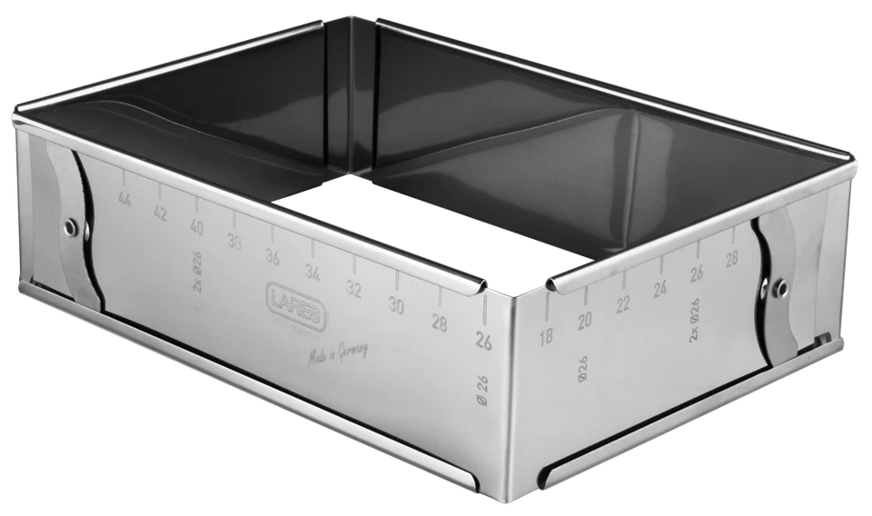 Lares Backrahmen Klemmung eckig 7,5 cm verstellbar Backrand Tortenring Edelstahl