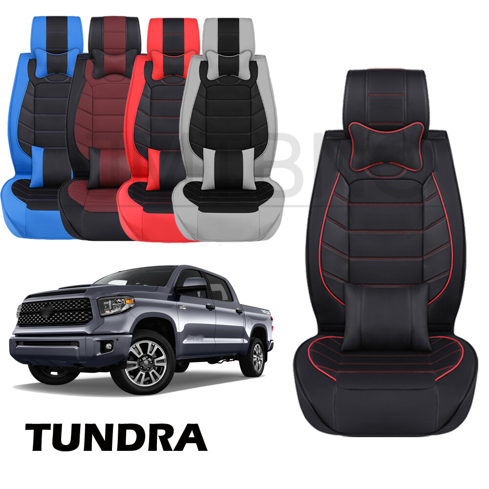 For Toyota Tundra 2008-2021 Car Seat Cover Full Set PU Leather Front