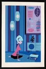 Blue Miles SHAG PRINT Silkscreen Serigraph Unframed Signed Josh Agle 2003 COA