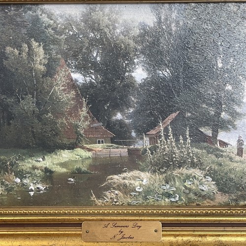 Impresiones al óleo vintage enmarcadas “Mañana de primavera y día de verano” 34x28 cm - Imagen 7 de 14