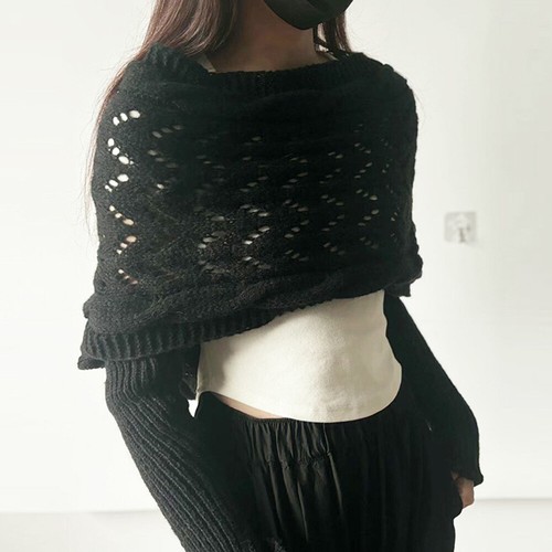 Double Sleeve Twist Crochet Shawl Scarf Knitted Long Scarves Solid Color DIY - Picture 10 of 19