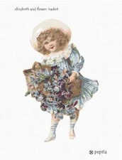 Elizabeth and Flower Basket Needlepoint Canvas