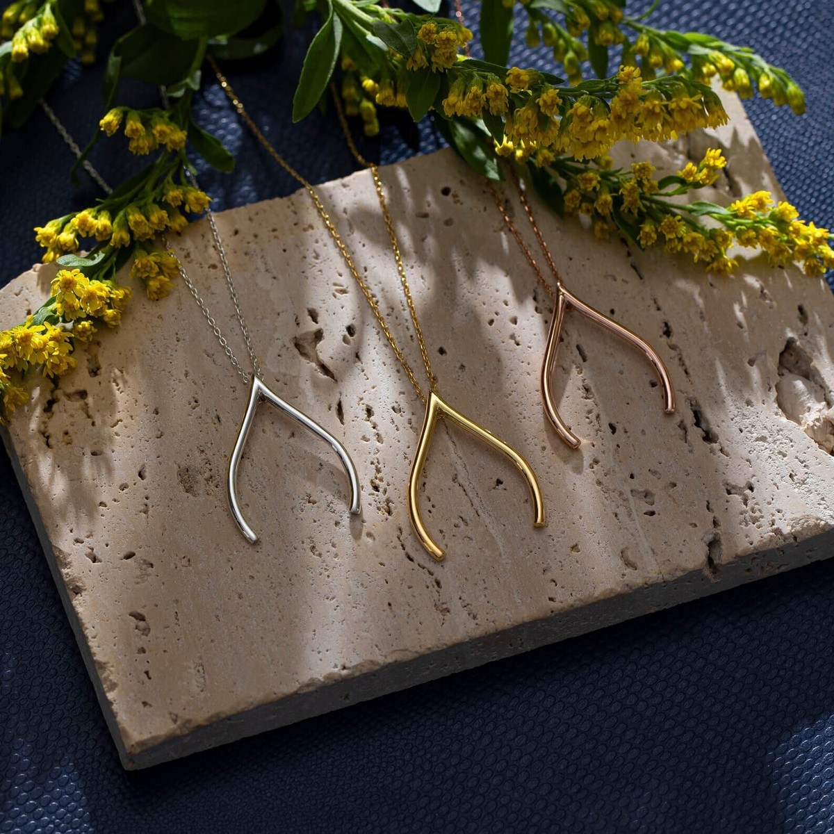 Ring Holder Good Luck Ring Keeper Wishbone Pendant Necklaces PCS