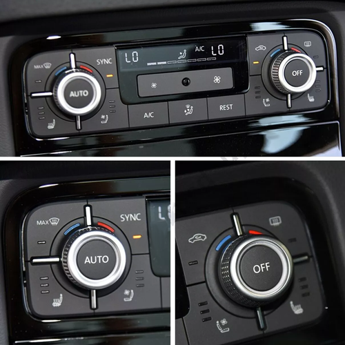 2PCS Front AC Climate Control Knob Button Cover Cap For VW Touareg 2011-2014 New - Picture 3 of 6