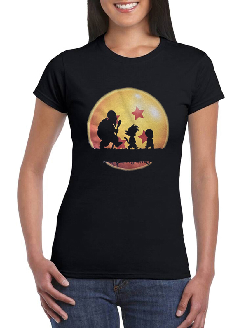 T shirt Son Goku Donna Bambino Krilin Muten Roshi Maglietta DBZ Cartoni Animati