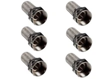 6 x F-type RG6 Twist On Coax Coaxial Cable Connectors Plug Adapter Satellite TV