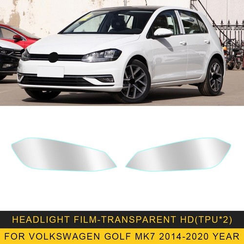 Car Headlight TPU Film Protector Sticker Pre-Cut Shape For Volkswagen Golf MK7 - Picture 7 of 8