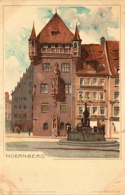 K. Mutter Artist Signed Postcard - Nassauerhaus, Nuernberg - circa 1905