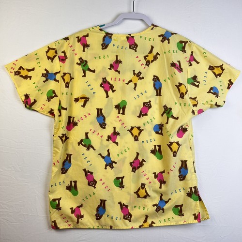 Jaylyn Scrubs Women's Medium Bear Pediatrics Children Medical Yellow Uniform - Picture 5 of 7