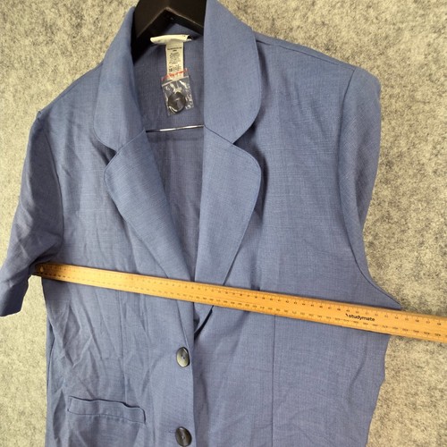 Vintage Katies Jacket Womens 18 Blue Short Sleeve Blazer Business Office 11046 - Picture 8 of 16