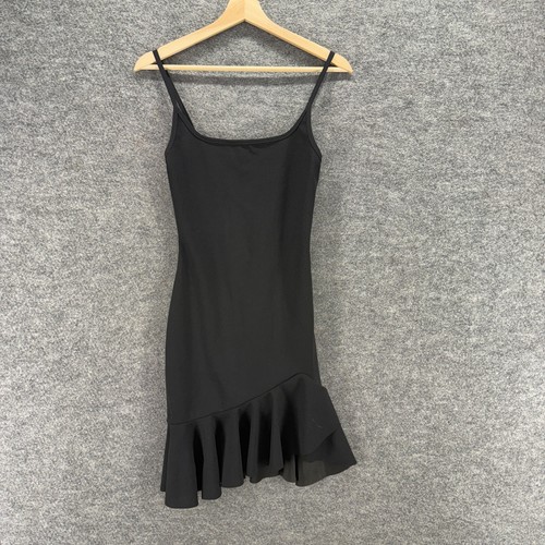 Missguided Dress Women 6 Black Sheath Midi Sleeveless Square Neck Casual Solid
