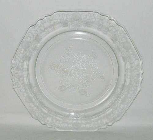 Hazel Atlas Glass FLORENTINE No.1 Poppy Crystal Salad Plate - Picture 3 of 3